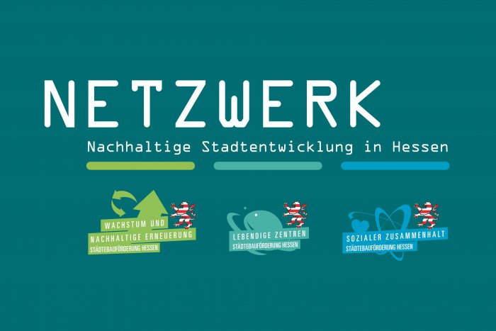Logo des Netzwerkes „Nachhaltige Stadtentwicklung in Hessen“